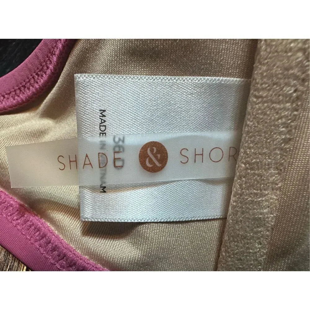 Shade & Shore NWT size 36D pink swim bikini top with underwire